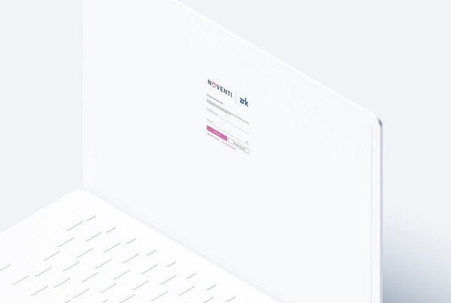 Notebook mit Abbildung Anmeldescreen Kundenlogin zrk