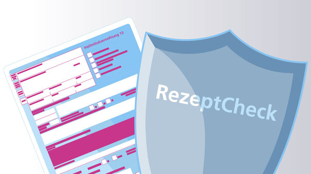 Vektorgrafik Heilmittelverornung Muster 13 und Schutzschild – NOVENTI RezeptCheck