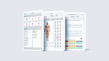 Startseite der NOVENTI Ora Software mit direktem Zugriff auf Kalender, Patienten, Abrechnung und Befundung.