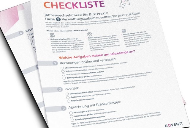 Abbildung Checkliste Jahreswechsel-Check für Ihre Praxis: Diese 9 Verwaltungsaufgaben sollten Sie jetzt erledigen