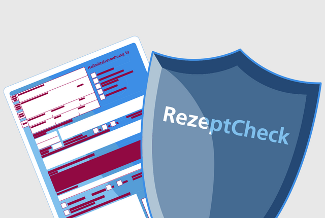 Vektorgrafik Heilmittelverornung Muster 13 und Schutzschild – NOVENTI RezeptCheck