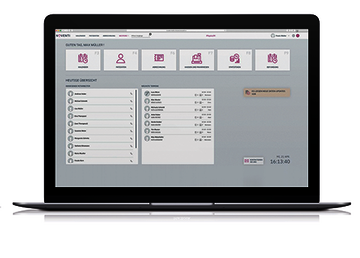 Abbildung Notebook mit Screen NOVENTI Ora Dashboard