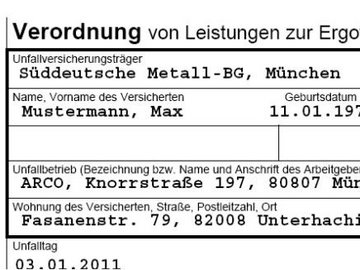Ausschnitt UV-Träger-Verordnung Ergotherapie – wichtige Formalien