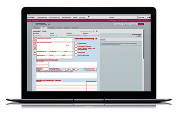 Abbildung Notebook mit Screen NOVENTI Ora Rezeptverwaltung