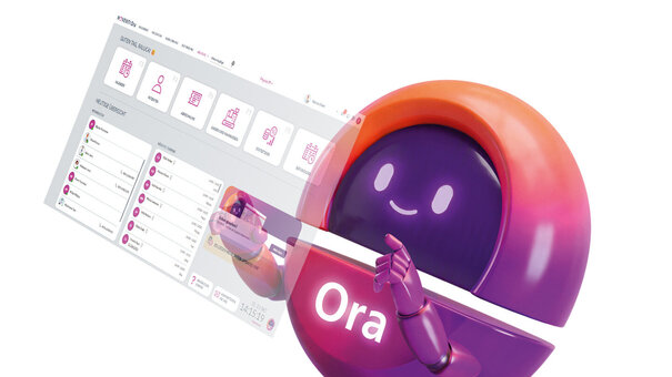 NOVENTI Ora Character mit Screenshot Dashboard NOVENTI Ora.