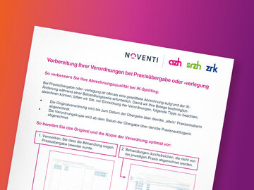 Abbildung Informationsblatt Vorbereitung Ihrer Verordnungen bei Praxisübergabe oder -verlegung