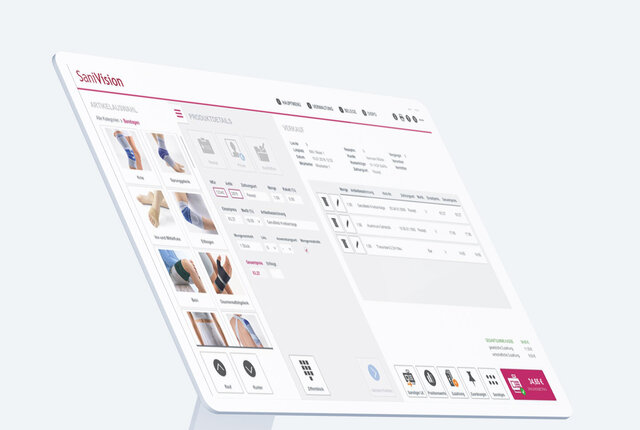 Darstellugn Monitor mit Screen aus SaniVision