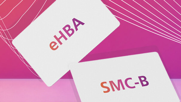 Vektografik Karte eHBA und SMC-B Symbolbild für eHBA & SMC-B-Bestellhilfe für Heilmittelerbringende
