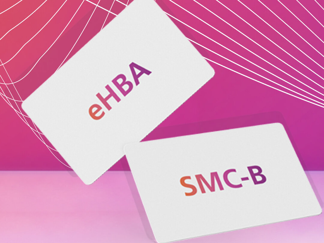 Vektografik Karte eHBA und SMC-B Symbolbild für eHBA & SMC-B-Bestellhilfe für Heilmittelerbringende