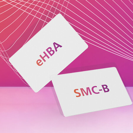 Vektografik Karte eHBA und SMC-B Symbolbild für eHBA & SMC-B-Bestellhilfe für Heilmittelerbringende