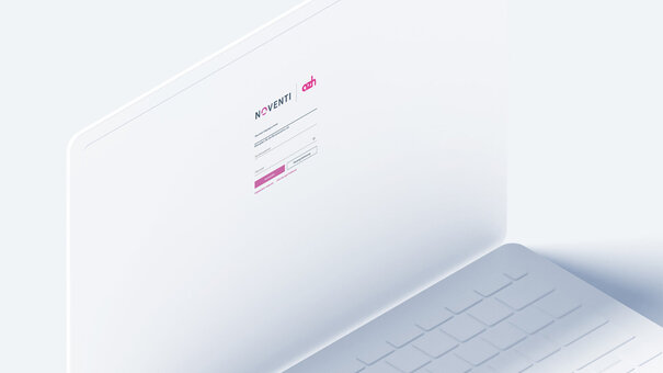 Notebook mit Abbildung Anmeldescreen Kundenlogin azh
